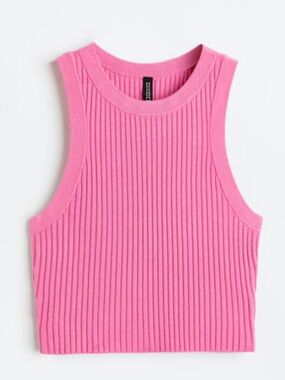 H&M Pink Ribbed Crewneck Tank